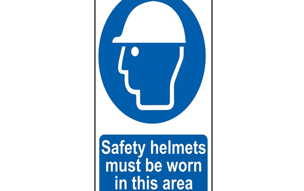 Spectrum Industrial Safety Helmets Must Be Worn In This Area Sign – PVC ...