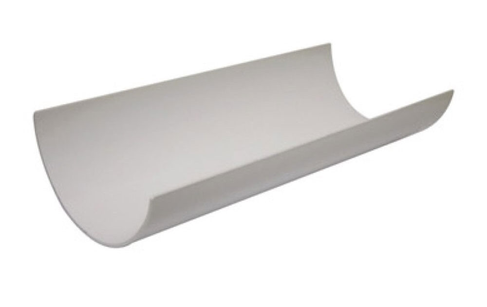 FloPlast 112mm Rainwater Half Round Gutter White 4m – Homefix DIY
