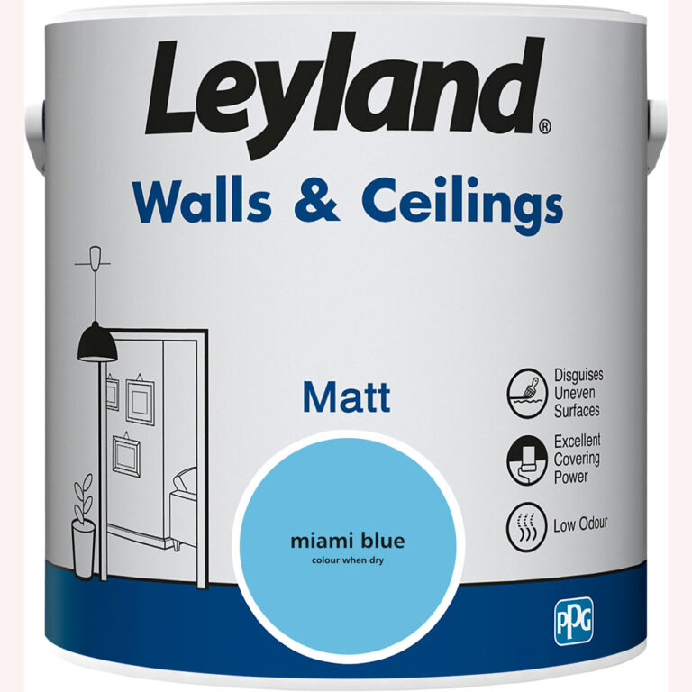 Leyland Walls & Ceilings Matt Miami Blue 2.5L – Homefix DIY